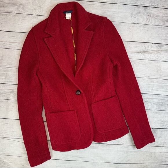 J. Crew Jackets & Blazers - J. Crew Women's 100% Virgin Wool Blazer Jacket Red Size Small